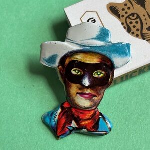 Lone Ranger Metal Pin Retro Vintage made in Japan Bandit cowboy